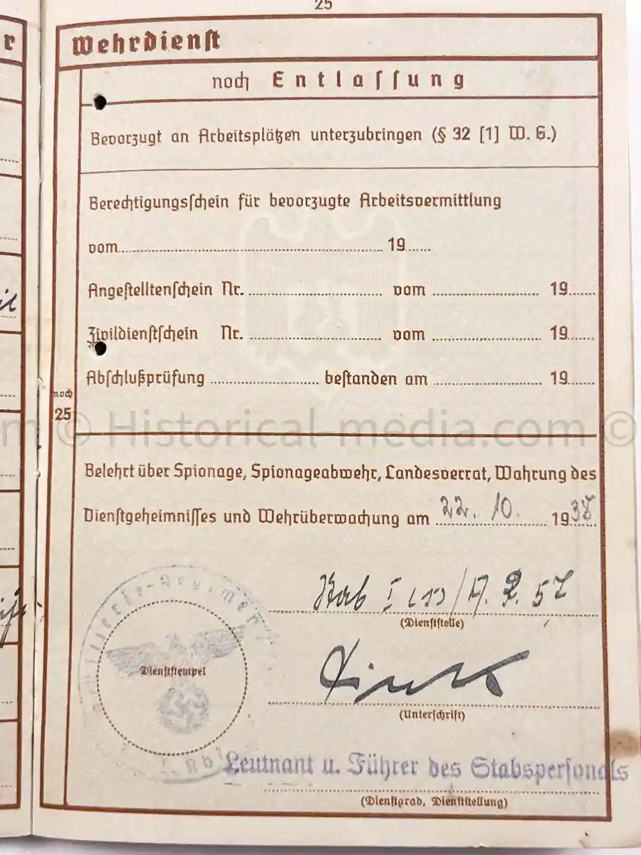 WEHRPASS - 61. INFANTERIE DIVISION - POLAND, FRANCE, RUSSIA - KIA 1943 