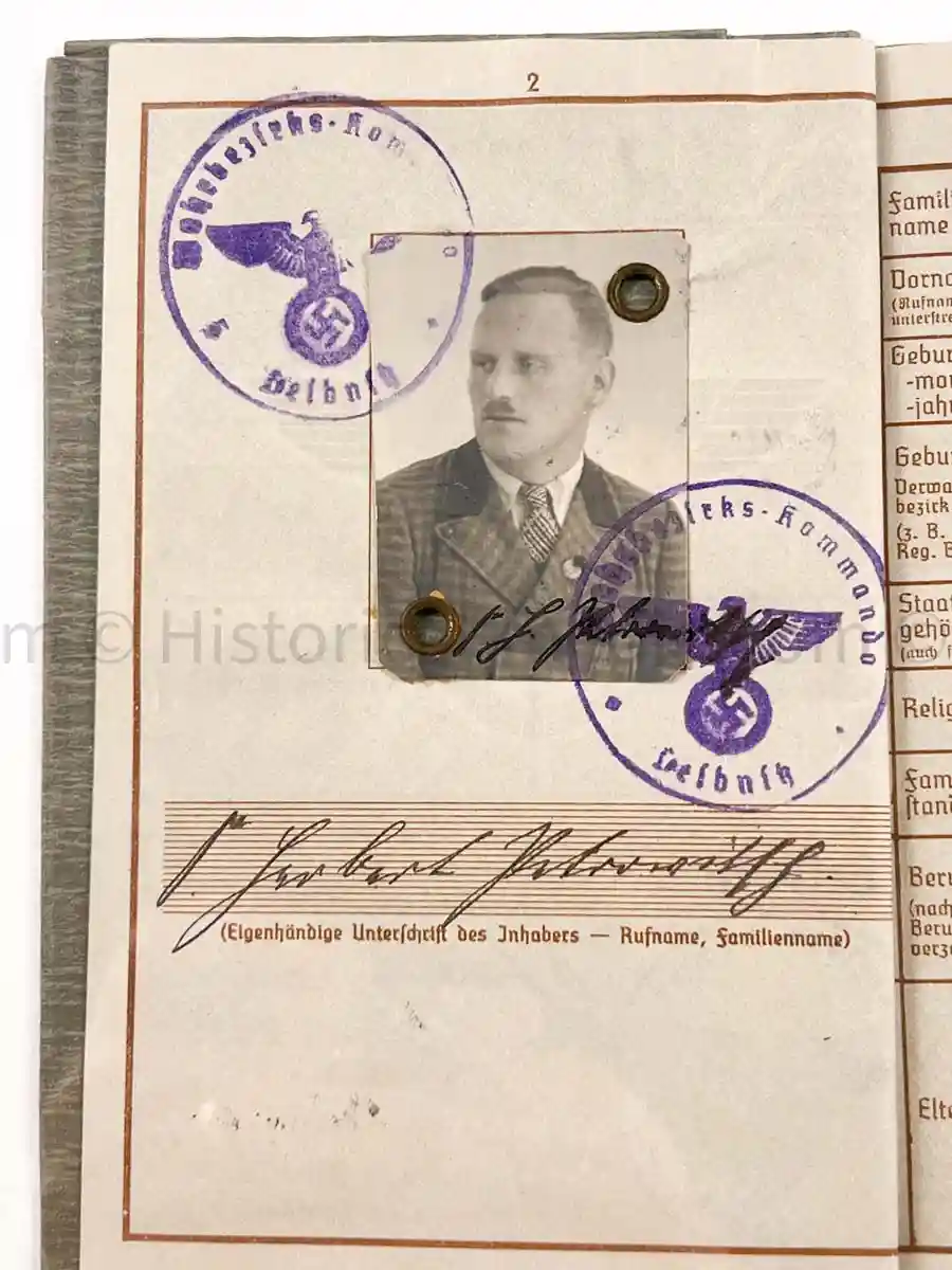 WEHRPASS - 4. LEICHTE DIVISION - KIA - POLAND CAMPAIGN 1939
