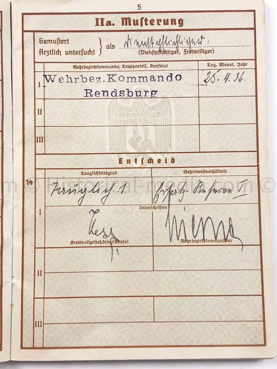 WEHRPASS - 2. INFANTERIE DIVISION (MOT.) - EK2 AWARDED FOR POLAND CAMPAIGN 1939 