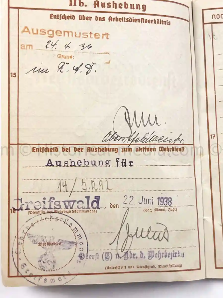 WEHRPASS - 2. INFANTERIE DIVISION (MOT.) - EK2 AWARDED FOR POLAND CAMPAIGN 1939 