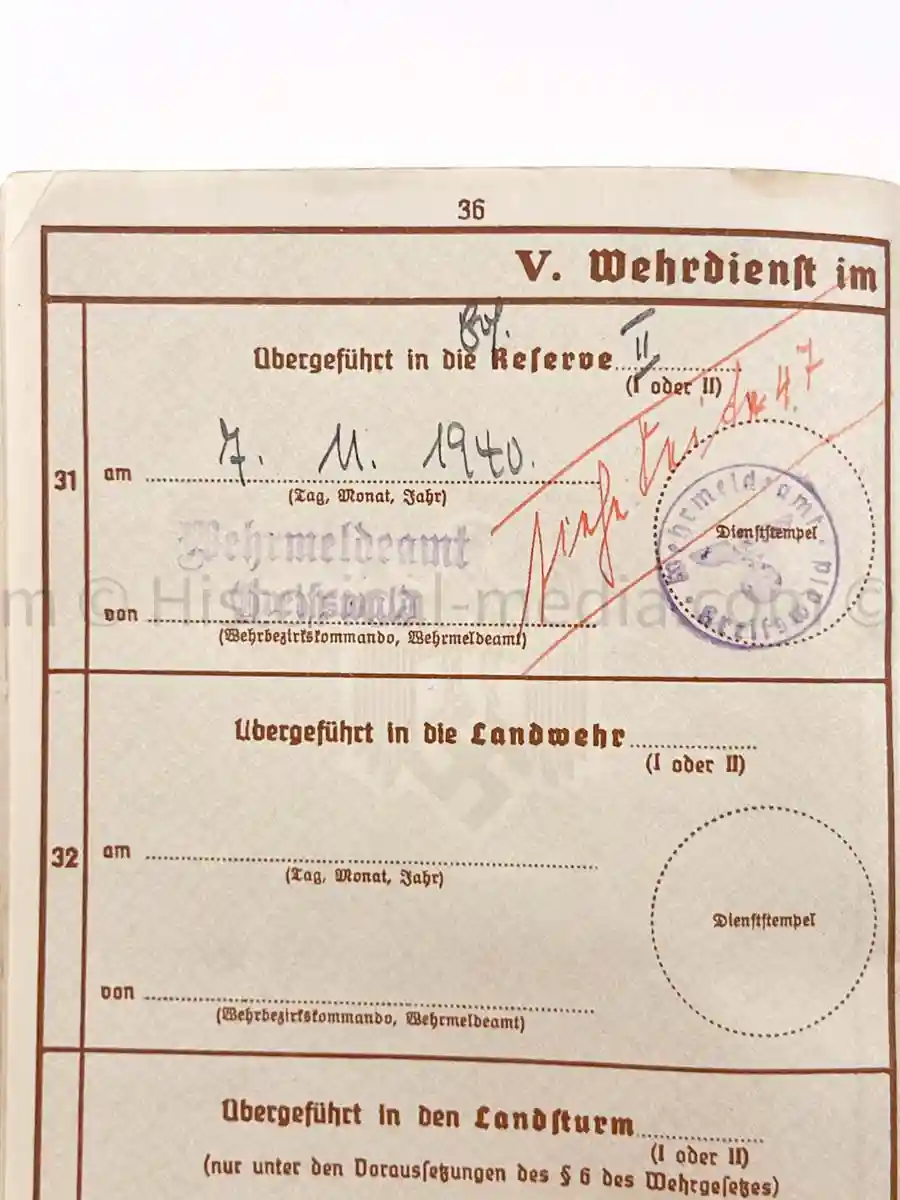 WEHRPASS - 2. INFANTERIE DIVISION (MOT.) - EK2 AWARDED FOR POLAND CAMPAIGN 1939 