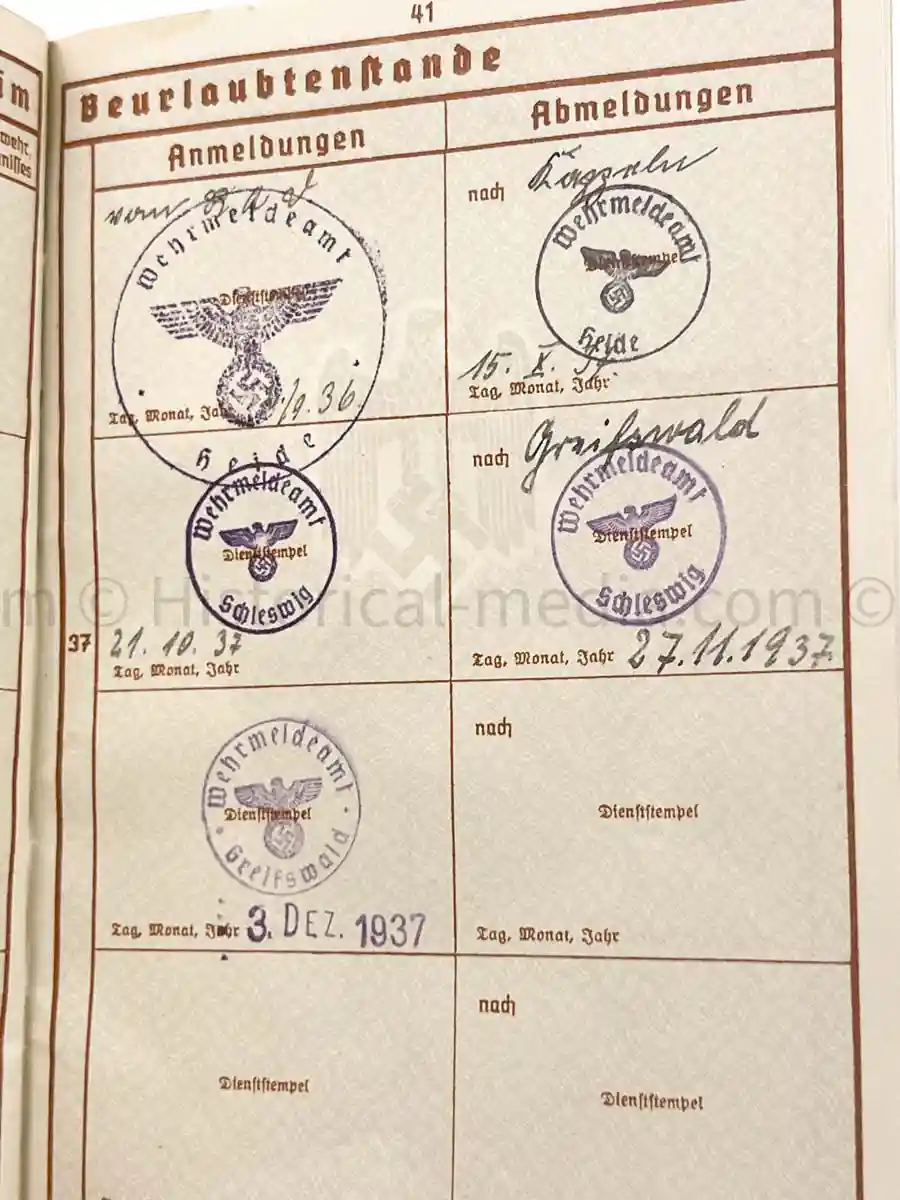 WEHRPASS - 2. INFANTERIE DIVISION (MOT.) - EK2 AWARDED FOR POLAND CAMPAIGN 1939 