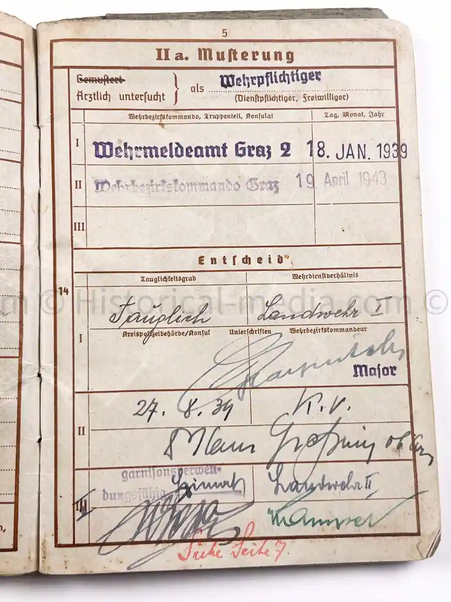 WEHRPASS - 3. GEBIRGS DIVISION - WWI ITALIAN POW + POLAND 1939 
