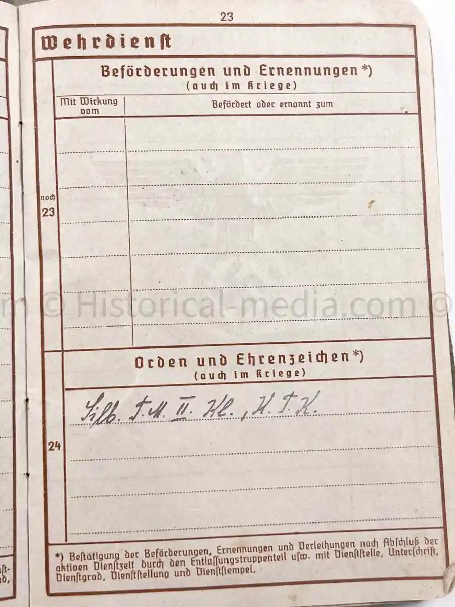 WEHRPASS - 3. GEBIRGS DIVISION - WWI ITALIAN POW + POLAND 1939 