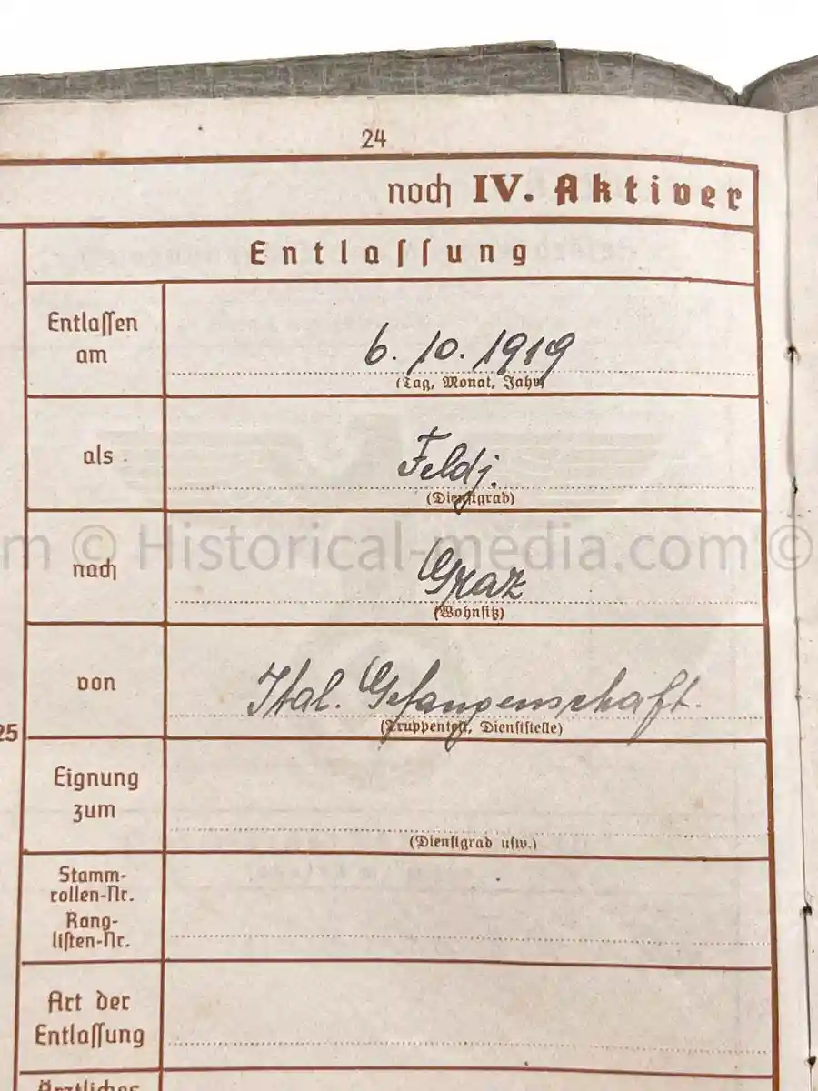 WEHRPASS - 3. GEBIRGS DIVISION - WWI ITALIAN POW + POLAND 1939 
