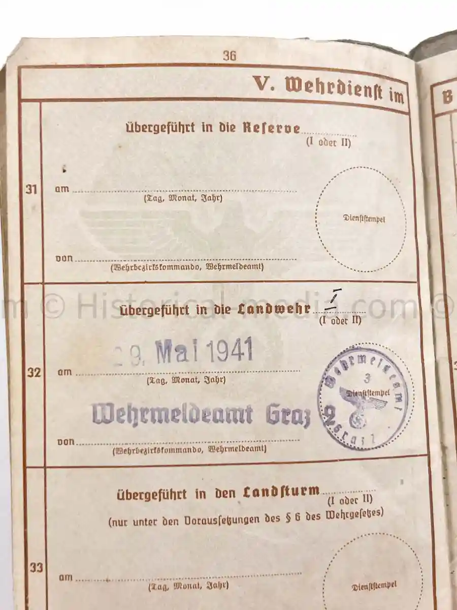 WEHRPASS - 3. GEBIRGS DIVISION - WWI ITALIAN POW + POLAND 1939 