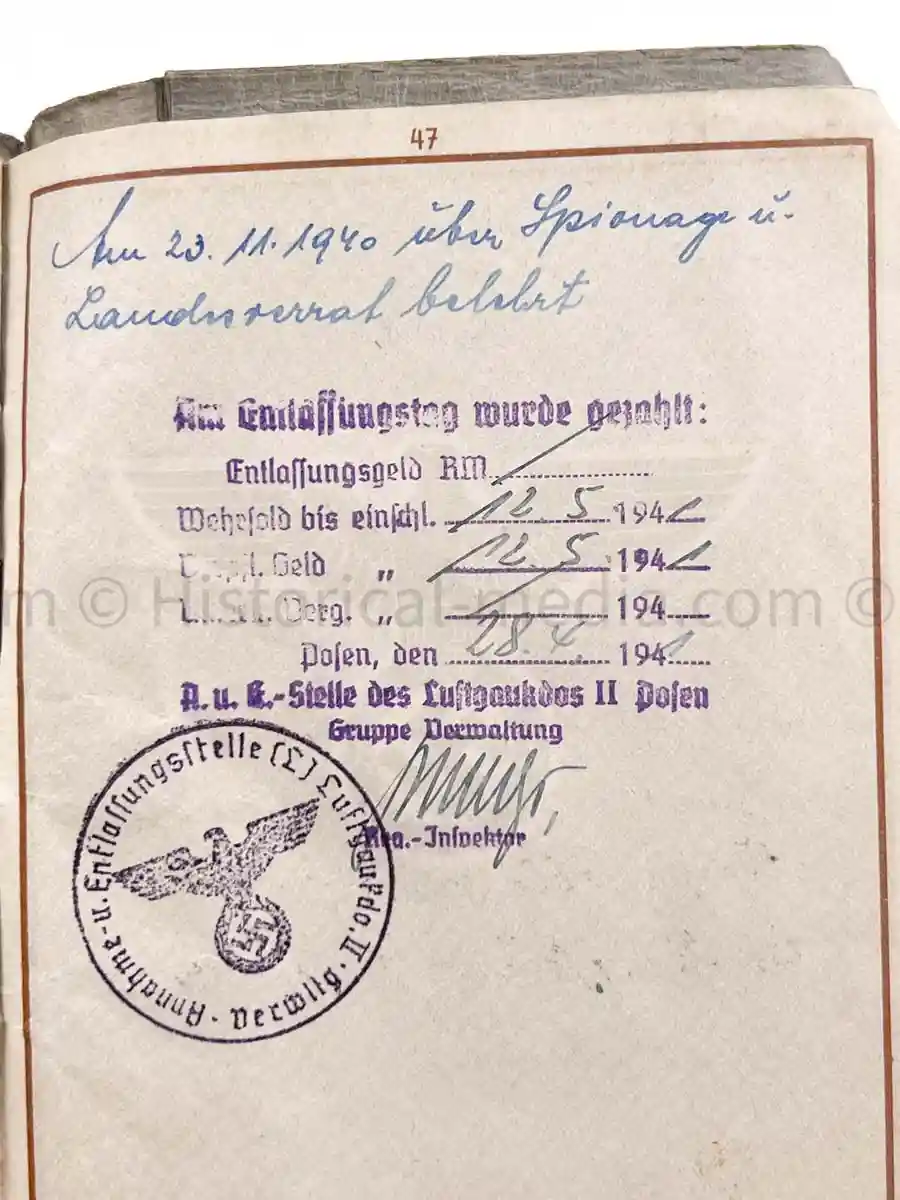 WEHRPASS - 3. GEBIRGS DIVISION - WWI ITALIAN POW + POLAND 1939 