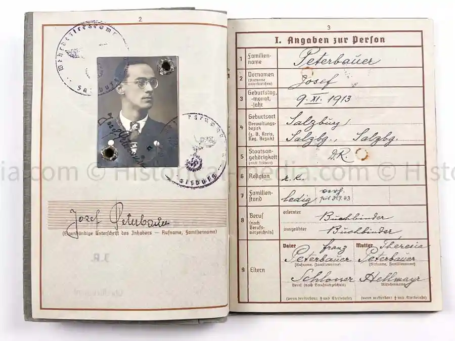WEHRPASS - 3. GEBIRGS DIVISION - POLAND, FRANCE, RUSSIA 