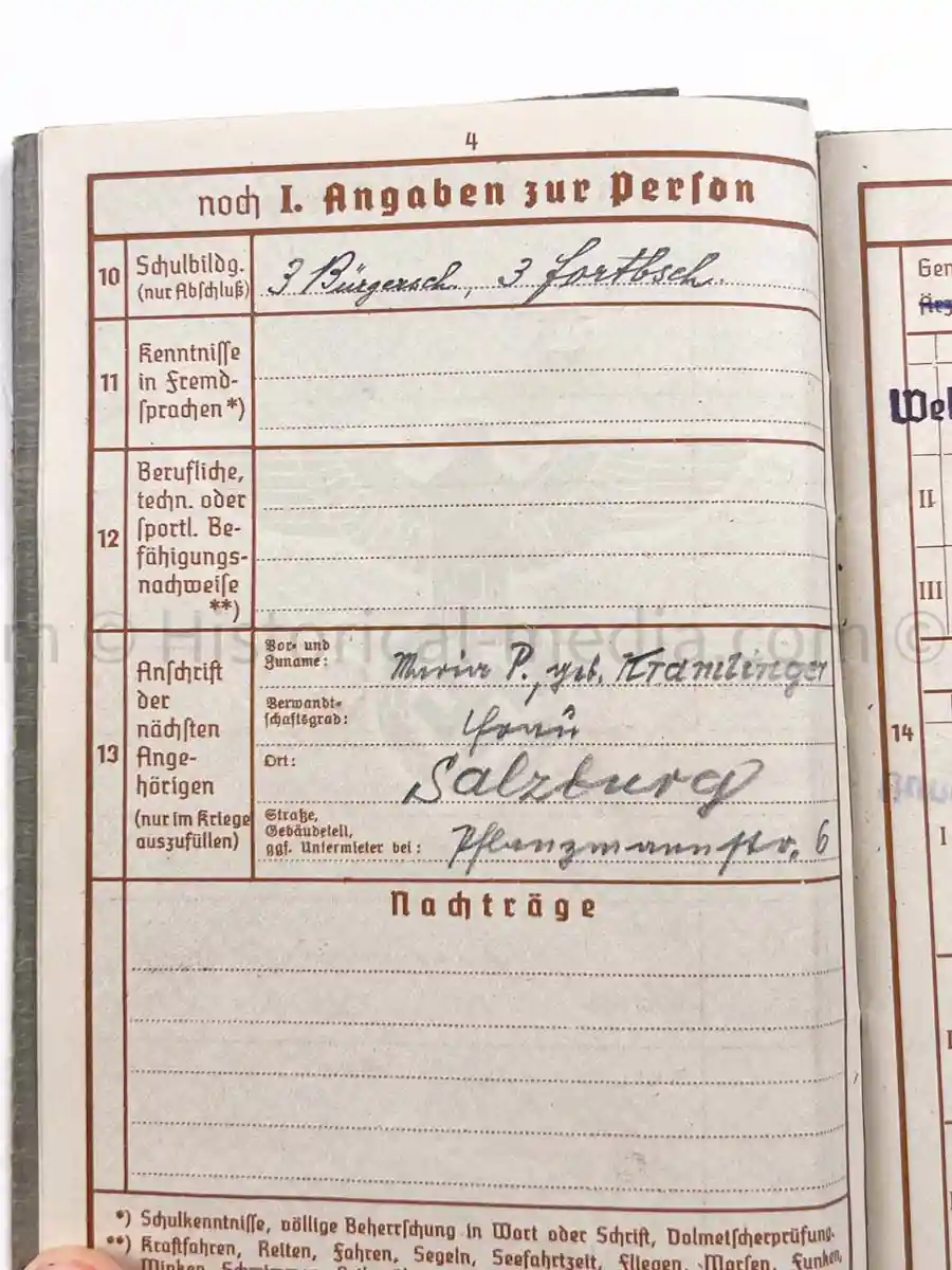 WEHRPASS - 3. GEBIRGS DIVISION - POLAND, FRANCE, RUSSIA 