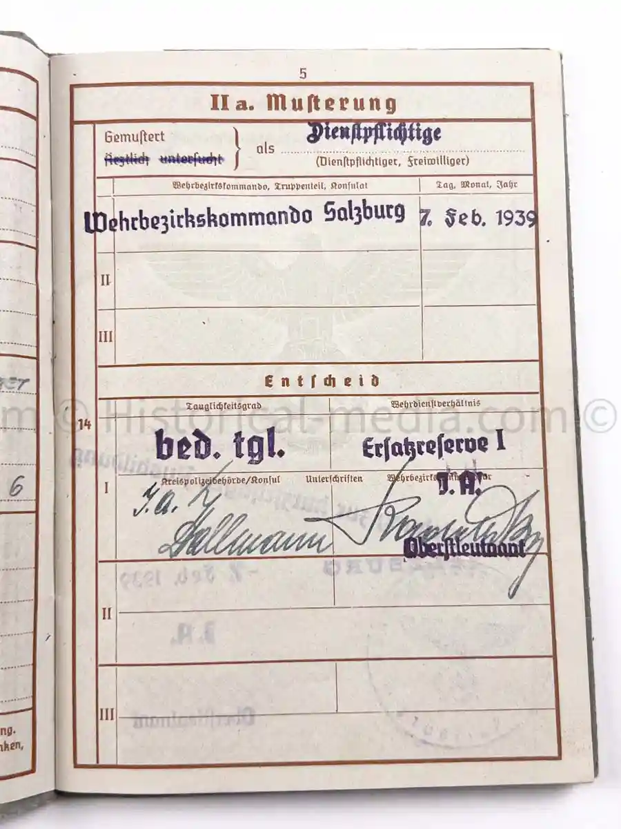 WEHRPASS - 3. GEBIRGS DIVISION - POLAND, FRANCE, RUSSIA 