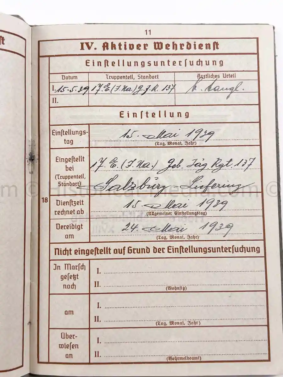 WEHRPASS - 3. GEBIRGS DIVISION - POLAND, FRANCE, RUSSIA 