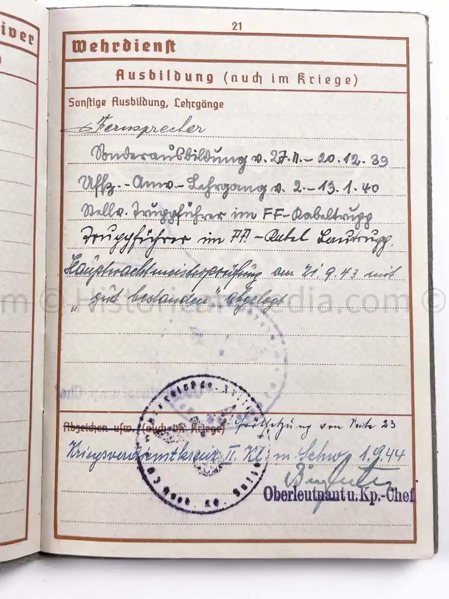 WEHRPASS - 3. GEBIRGS DIVISION - POLAND, FRANCE, RUSSIA 