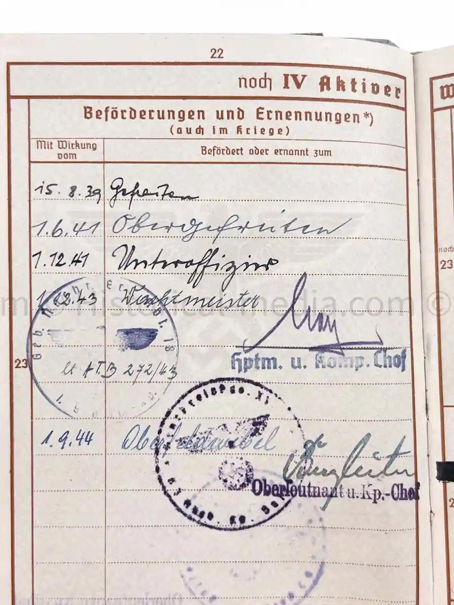 WEHRPASS - 3. GEBIRGS DIVISION - POLAND, FRANCE, RUSSIA 