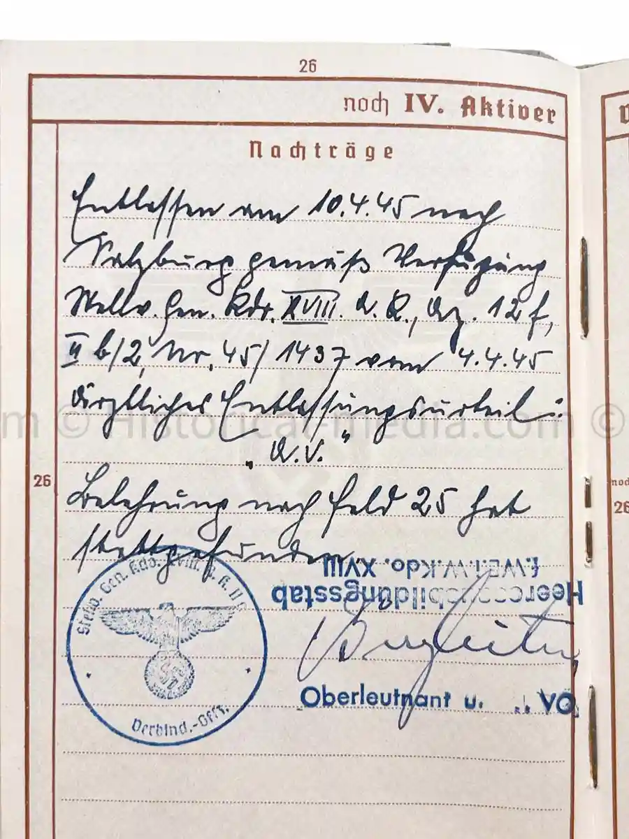 WEHRPASS - 3. GEBIRGS DIVISION - POLAND, FRANCE, RUSSIA 