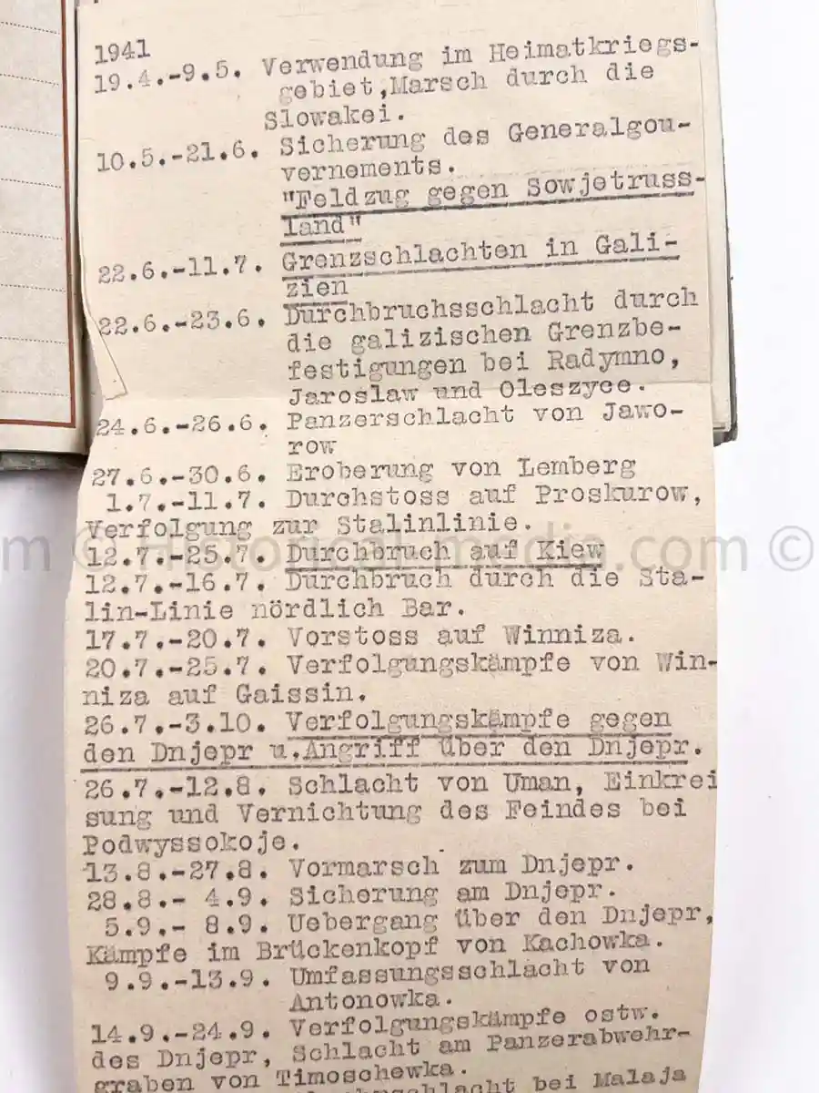 WEHRPASS - 3. GEBIRGS DIVISION - POLAND, FRANCE, RUSSIA 