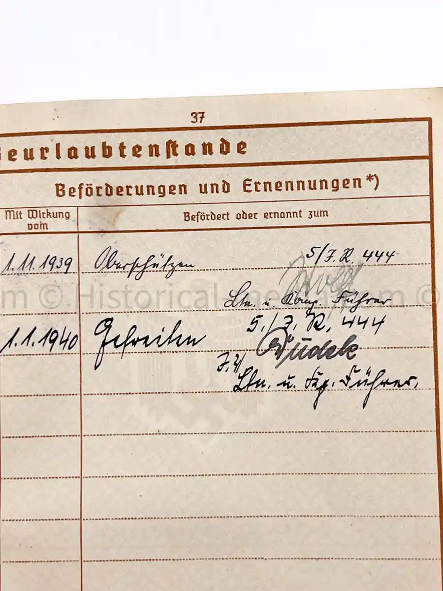 WEHRPASS - 239. INFANTERIE DIVISION - POLAND, FRANCE, RUSSIA - KIA 