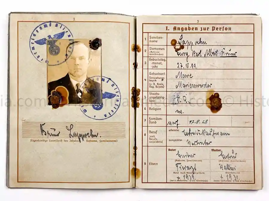 WEHRPASS - 61. INFANTERIE DIVISION - POLAND, FRANCE, NORWAY 