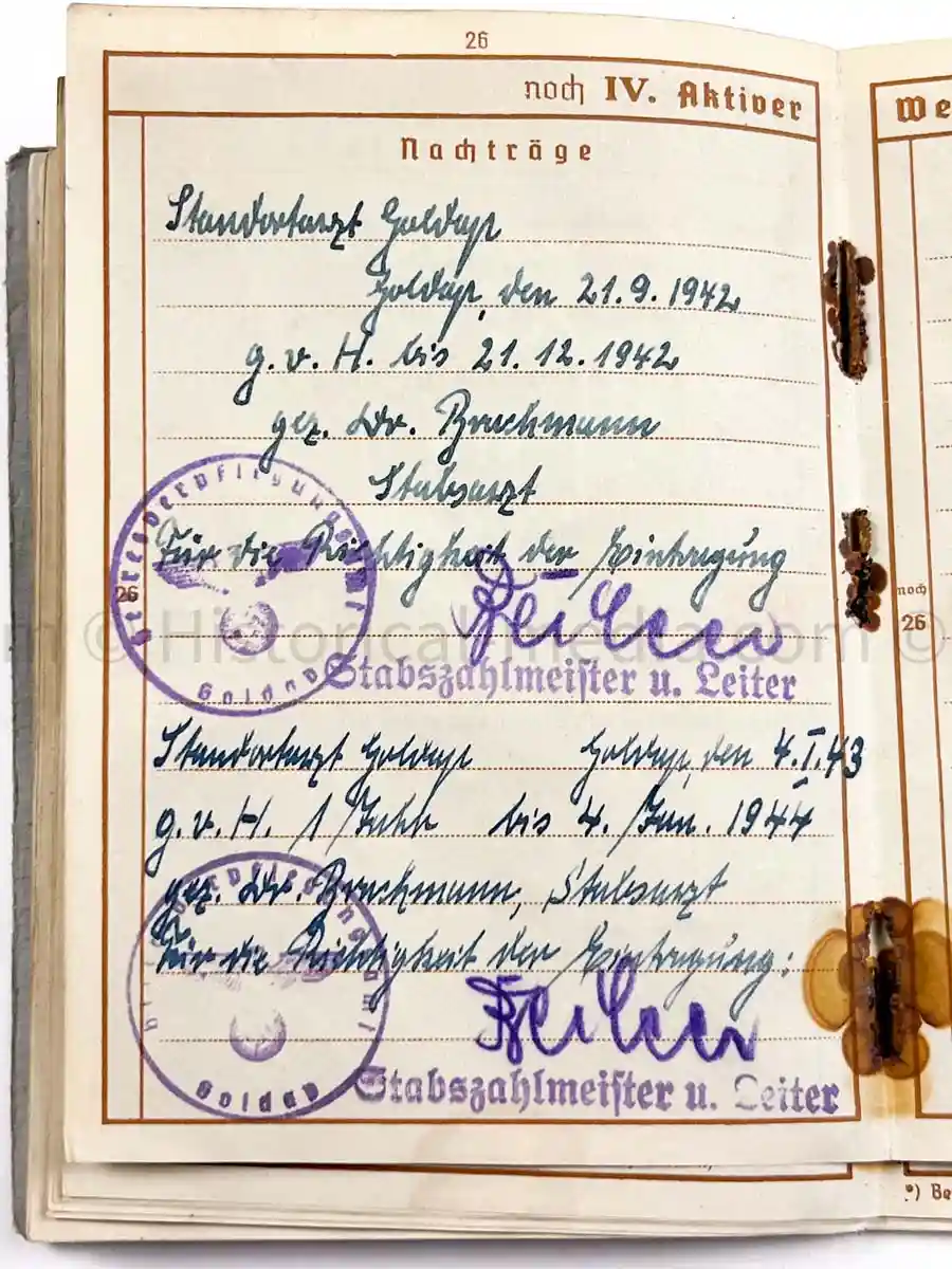 WEHRPASS - 61. INFANTERIE DIVISION - POLAND, FRANCE, NORWAY 