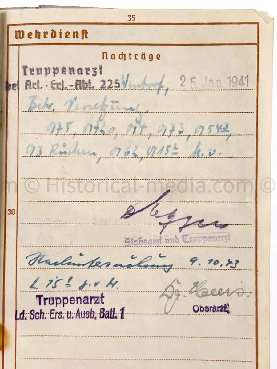 WEHRPASS - 61. INFANTERIE DIVISION - POLAND, FRANCE, NORWAY 