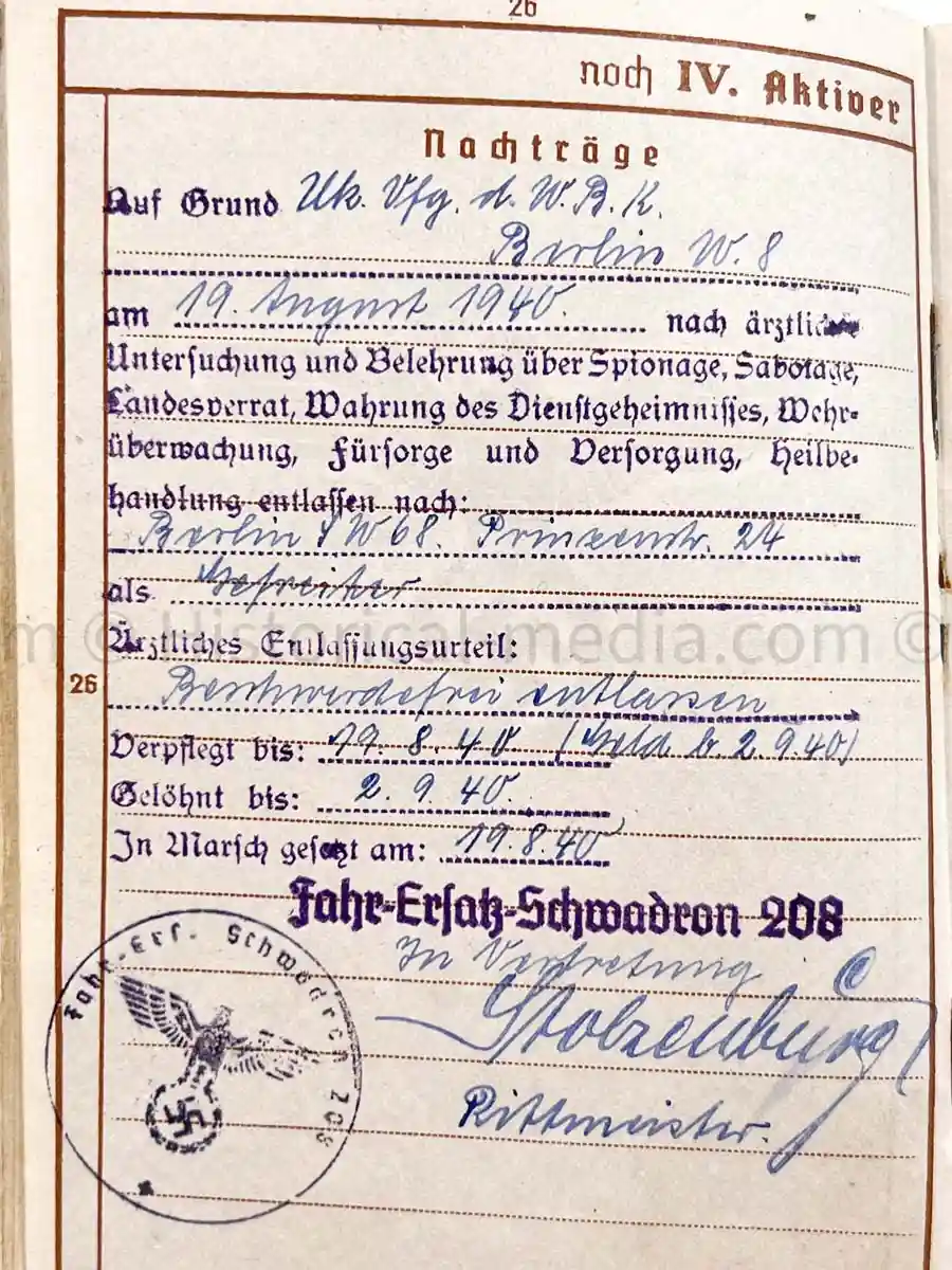 WEHRPASS - 218. INFANTERIE DIVISION - POALND, FRANCE 