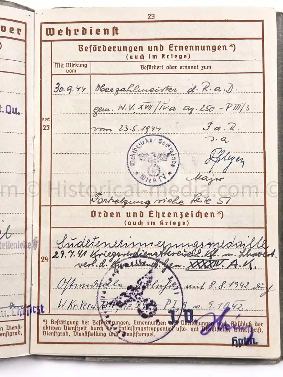 WEHRPASS - 9. PANZER DIVISION - POLAND, FRANCE 