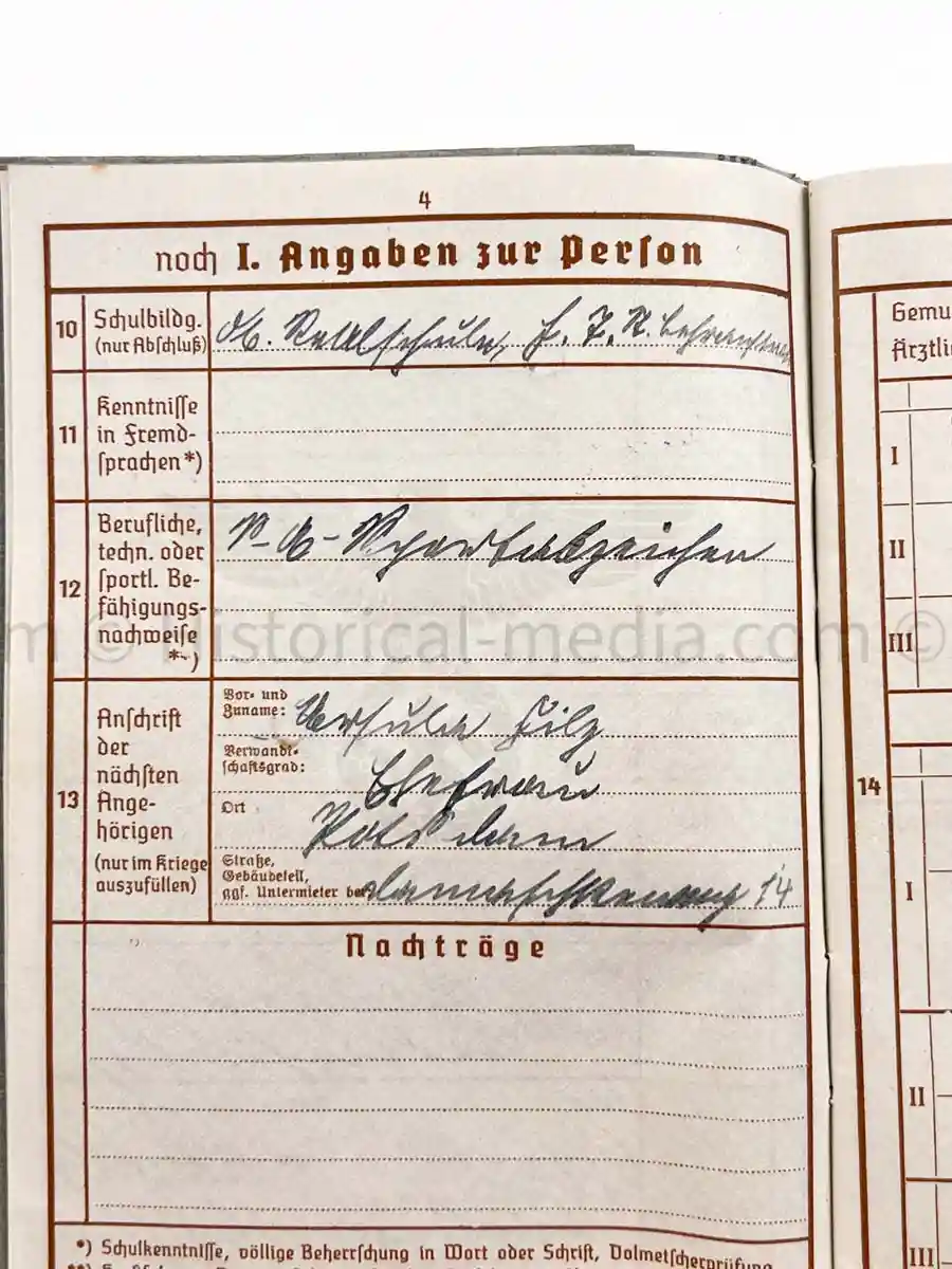 WEHRPASS - 218 INFANTERIE DIVISION - KIA CHOLM!