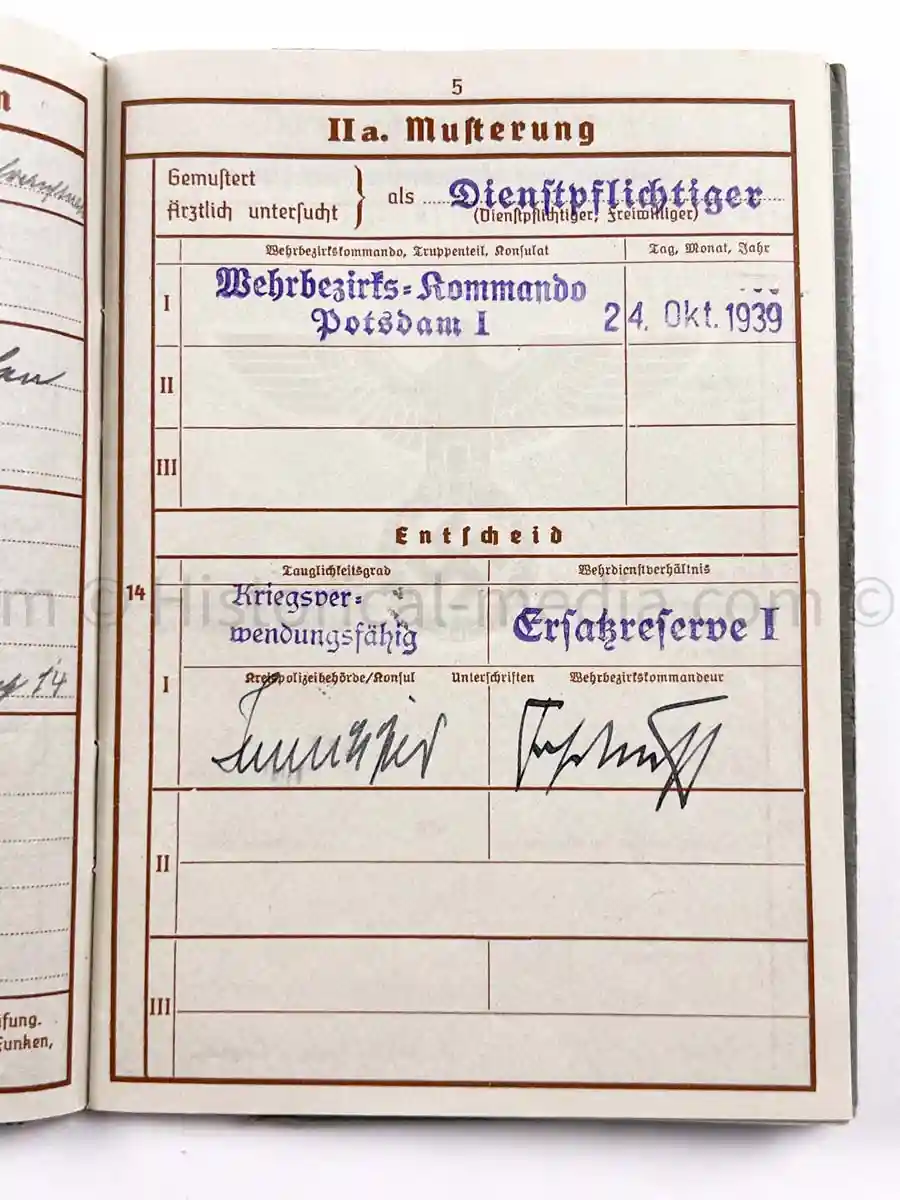 WEHRPASS - 218 INFANTERIE DIVISION - KIA CHOLM!