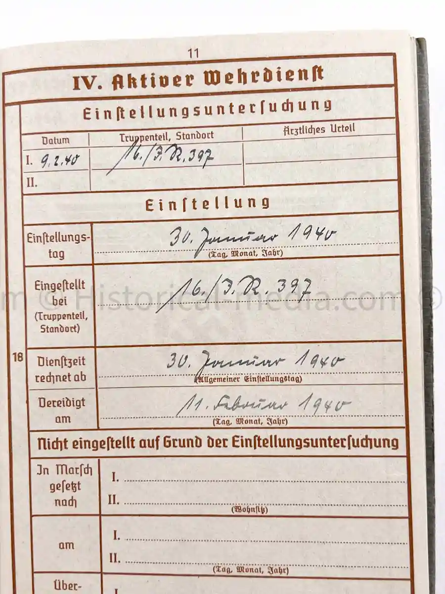 WEHRPASS - 218 INFANTERIE DIVISION - KIA CHOLM!