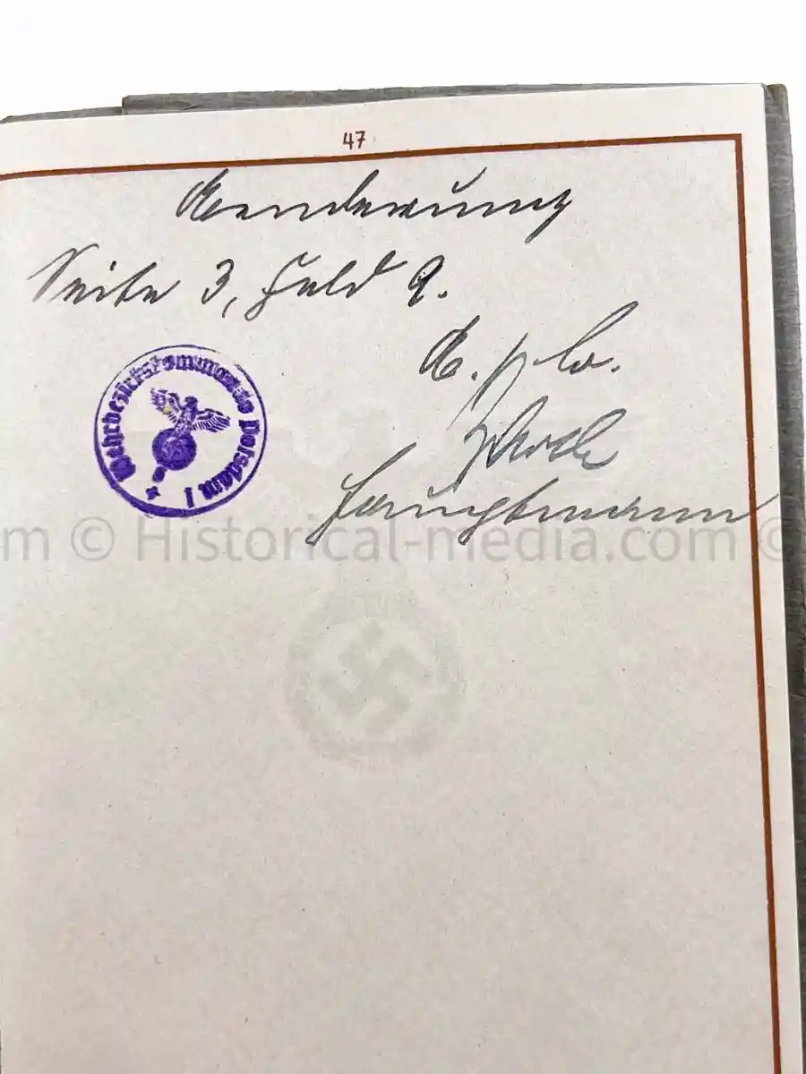 WEHRPASS - 218 INFANTERIE DIVISION - KIA CHOLM!