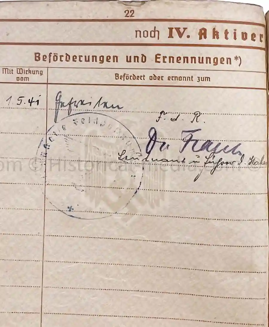 WEHRPASS - PANZER REGIMENT 201 - PANZER ABTEILUNG 211 