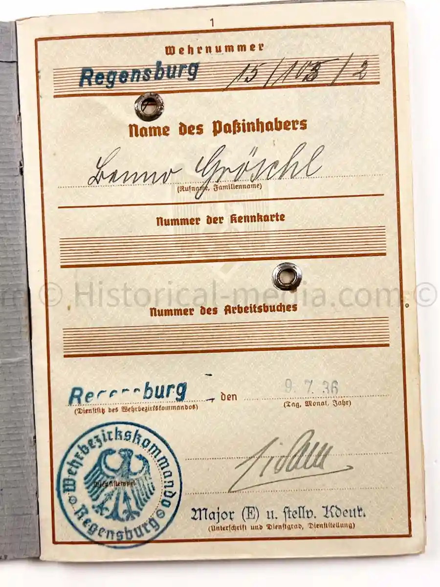 GEBIRGSJÄGER WEHRPASS - 10. INFANTERIE DIVISION - 5. GEBIRGS DIVISION - POLAND, FRANCE, BALKANS, GREECE, RUSSIA - WOLCHOW & LENINGRAD