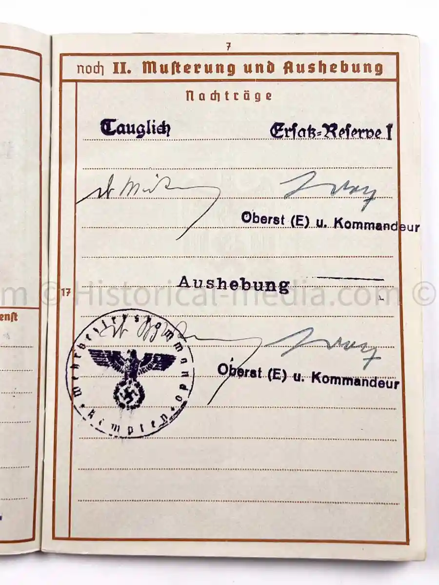 WEHRPASS - 57. INFANTERIE DIVISION - 8. JÄGER DIVISION - POLAND, FRANCE - KIA RUSSIA 