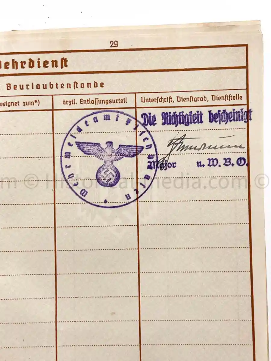 WEHRPASS - ARTILLERIE ABTEILUNG 526 (MOT.) - POLAND CAMPAIGN 