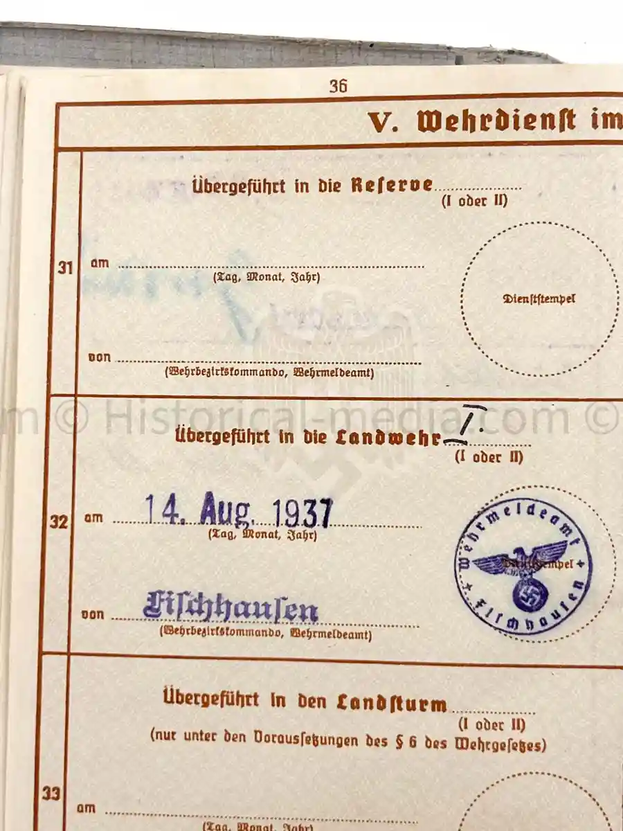 WEHRPASS - ARTILLERIE ABTEILUNG 526 (MOT.) - POLAND CAMPAIGN 