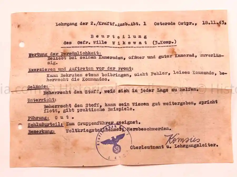 WEHRPASS - ARTILLERIE ABTEILUNG 526 (MOT.) - POLAND CAMPAIGN 