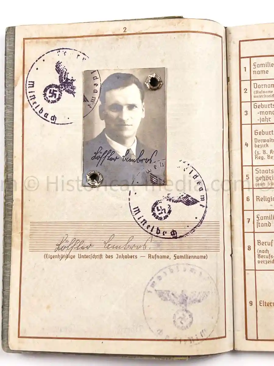 WEHRPASS - 1. INFANTERIE DIVISION - POLAND, FRANCE 