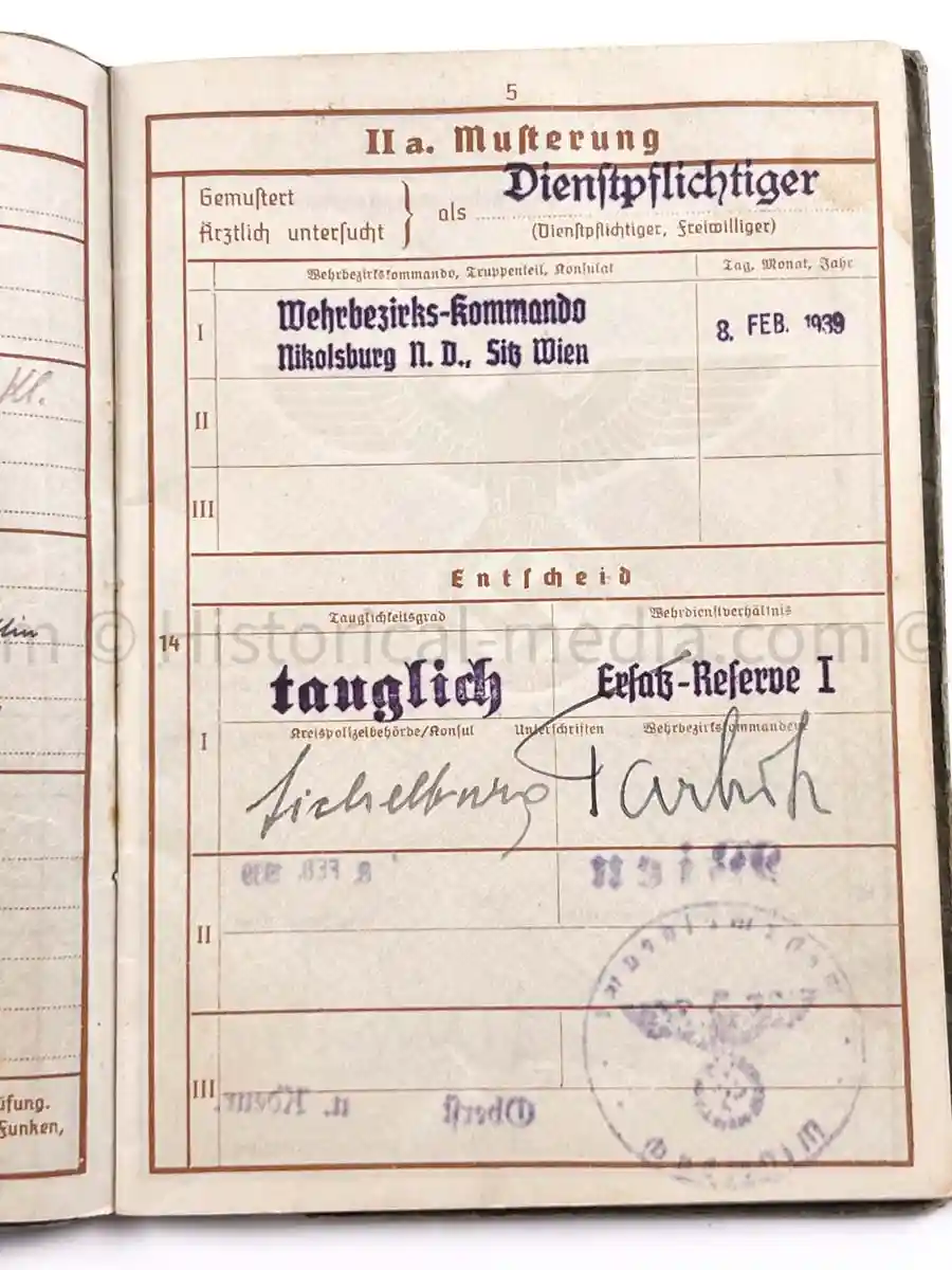WEHRPASS - 1. INFANTERIE DIVISION - POLAND, FRANCE 