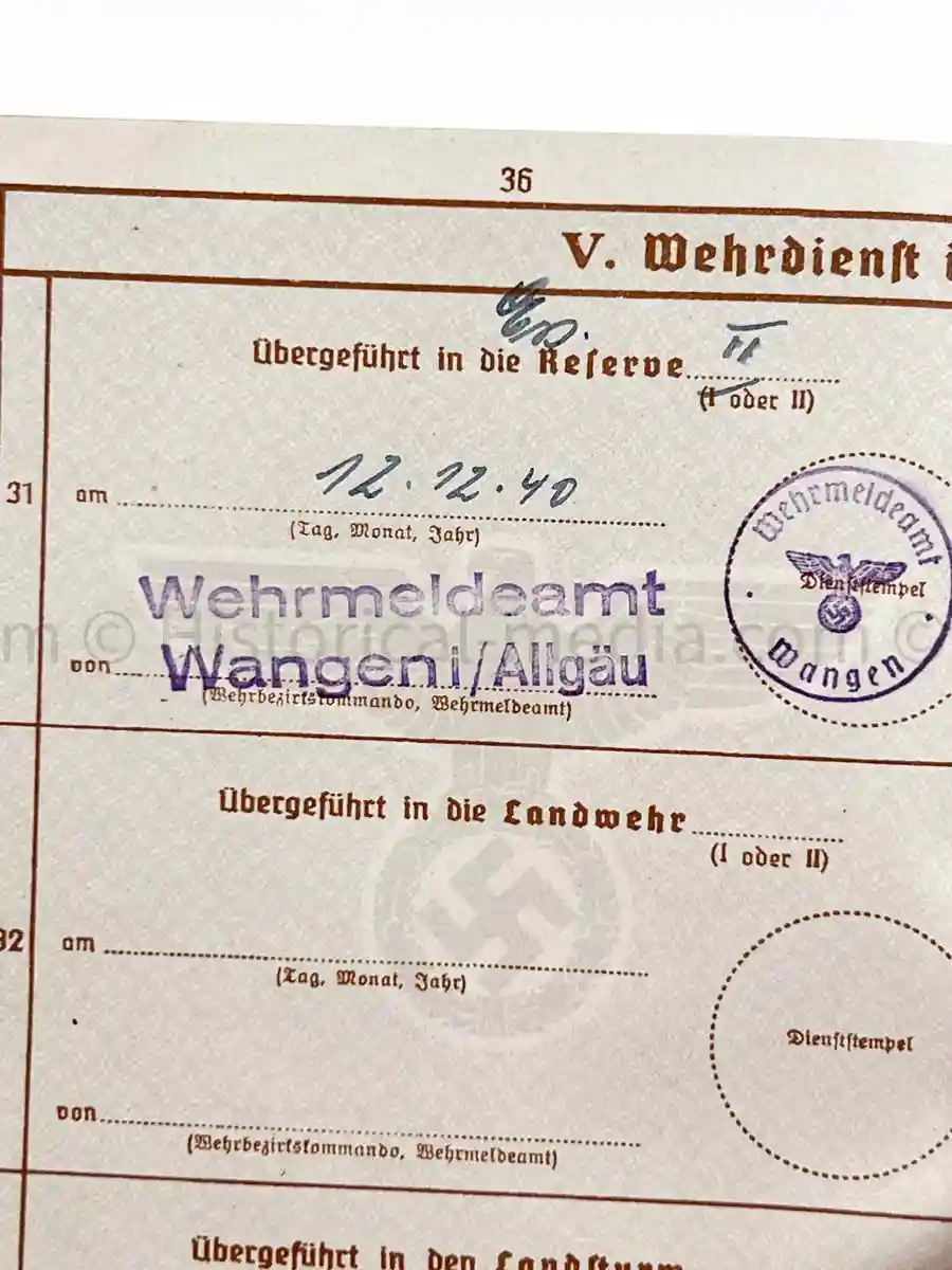 WEHRPASS - 1. INFANTERIE DIVISION - POLAND, FRANCE 