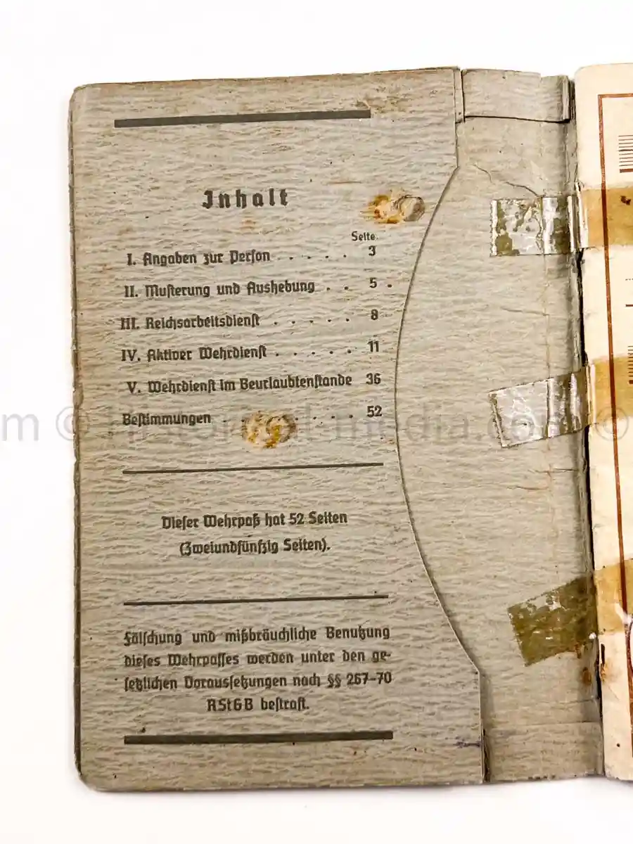 WEHRPASS - 1. INFANTERIE DIVISION - POLAND, FRANCE 