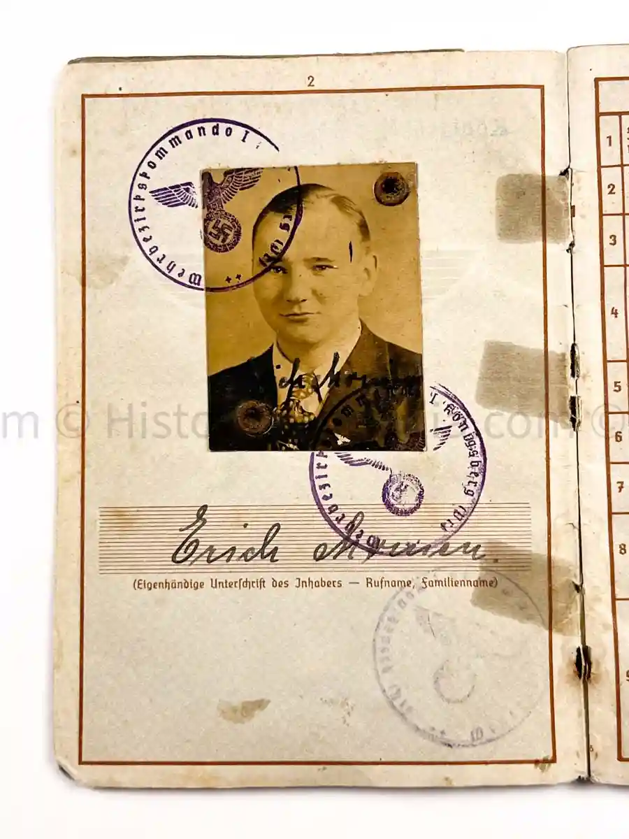 WEHRPASS - 1. INFANTERIE DIVISION - POLAND, FRANCE 