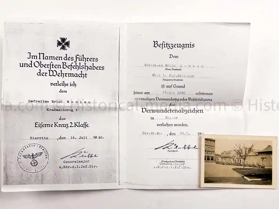 WEHRPASS - 1. INFANTERIE DIVISION - POLAND, FRANCE 