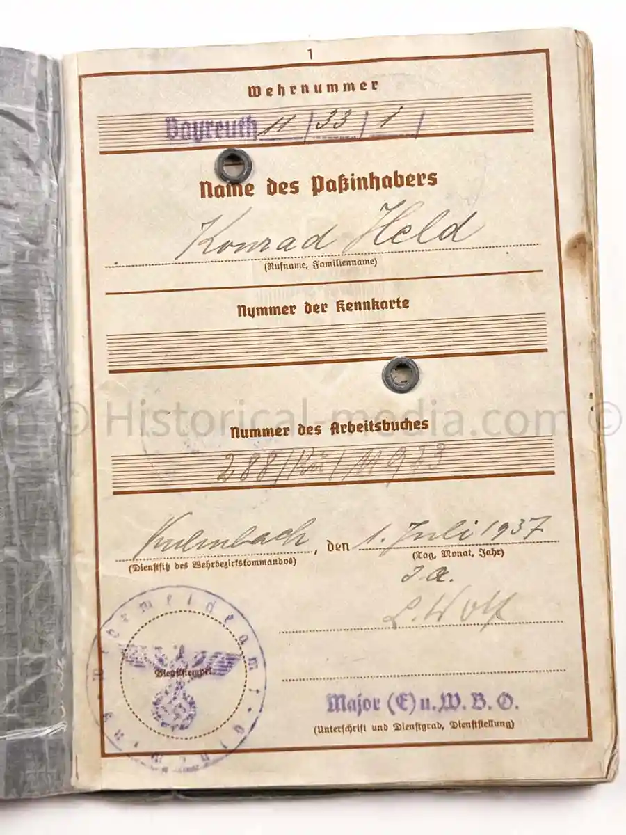 WEHRPASS - BICYCLE INFANTRY - 73. INFANTERIE DIVISION - RADFAHR SCHWADRON 323 - POLAND, FRANCE, RUSSIA