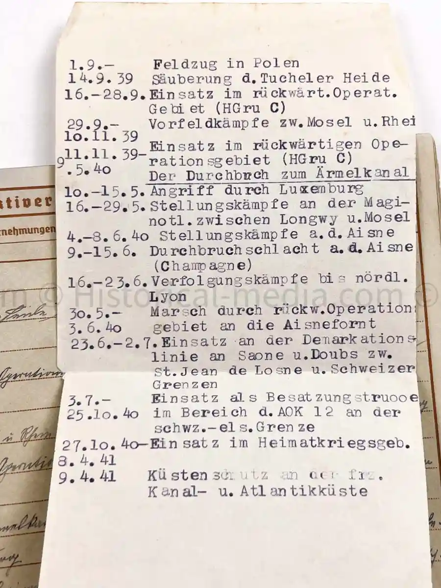 WEHRPASS - BICYCLE INFANTRY - 73. INFANTERIE DIVISION - RADFAHR SCHWADRON 323 - POLAND, FRANCE, RUSSIA