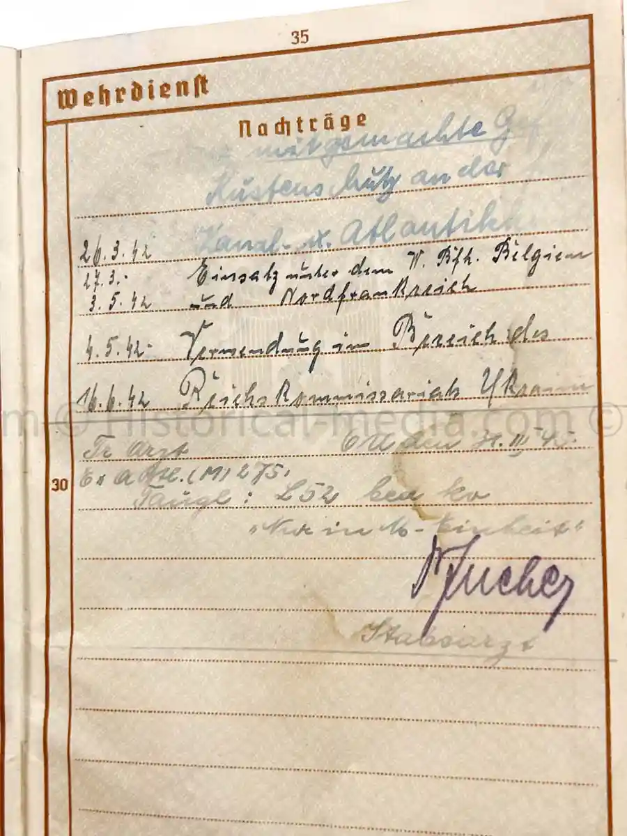 WEHRPASS - BICYCLE INFANTRY - 73. INFANTERIE DIVISION - RADFAHR SCHWADRON 323 - POLAND, FRANCE, RUSSIA