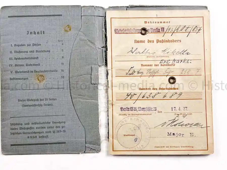 WEHRPASS - ZAHLMEISTER - 218. INFANTRY DIVISION - POLAND, FRANCE, RUSSIA, DENMARK - MANY AWARDS 
