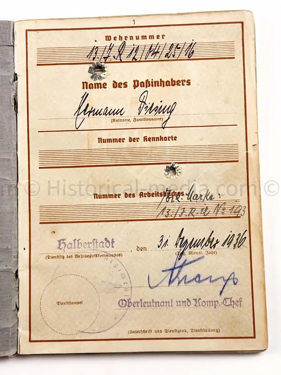 WEHRPASS - HAUPTMANN - 31. + 387. INFANTERIE DIVISION - EK1 - 8 AWARDS - KIA 1943 