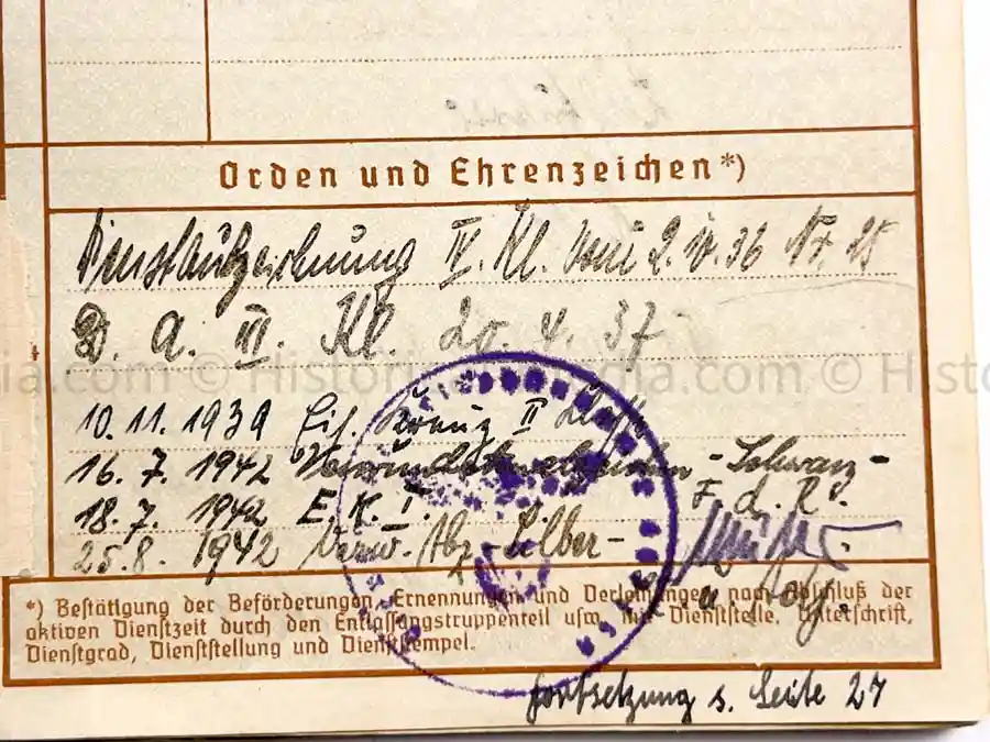 WEHRPASS - HAUPTMANN - 31. + 387. INFANTERIE DIVISION - EK1 - 8 AWARDS - KIA 1943 