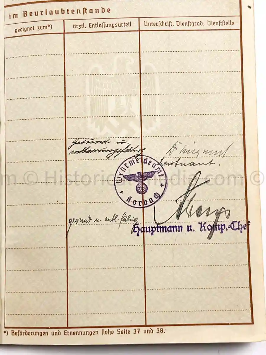 WEHRPASS - HAUPTMANN - 31. + 387. INFANTERIE DIVISION - EK1 - 8 AWARDS - KIA 1943 