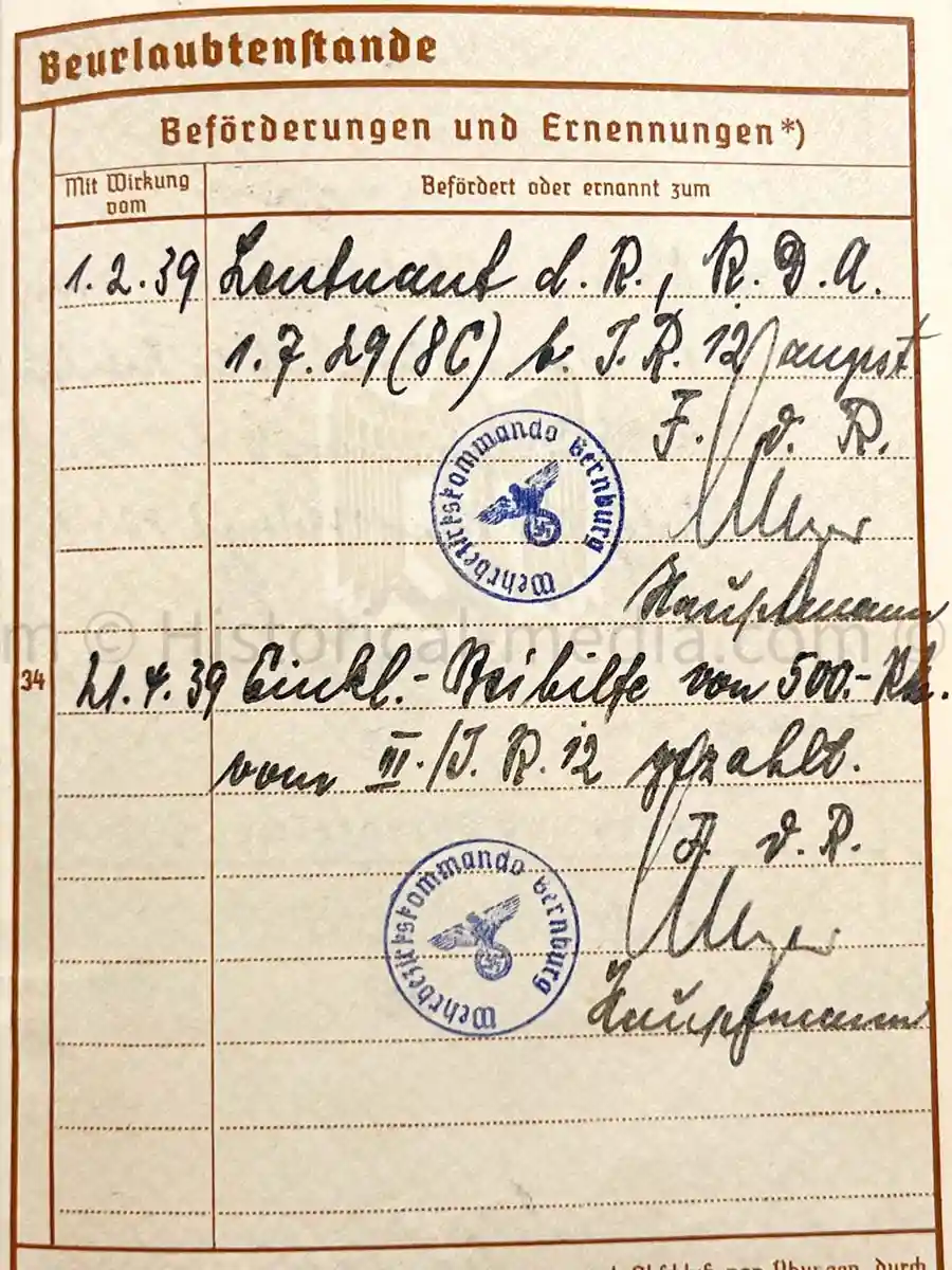 WEHRPASS - HAUPTMANN - 31. + 387. INFANTERIE DIVISION - EK1 - 8 AWARDS - KIA 1943 