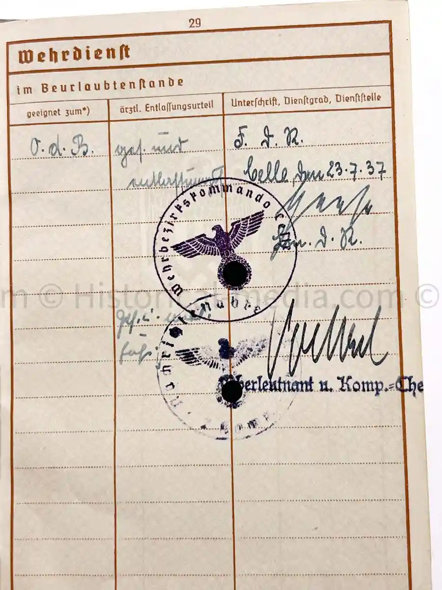 WEHRPASS - 13. PANZER DIVISION - HEERESJUSTIZOBERINSPEKTOR - KUBANSCHILD 